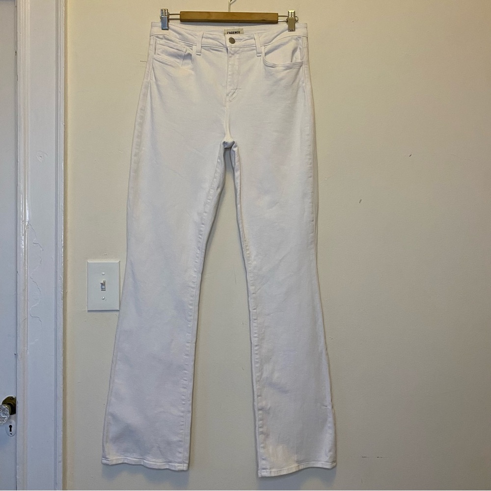 L’AGENCE Oriana High Rise Straight Leg 5-Pocket Jeans White Sz 29 - Picture 3 of 13
